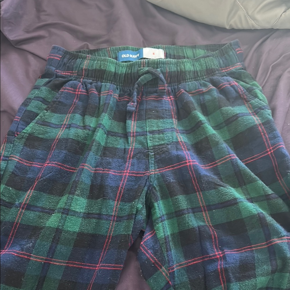 Old Navy Green and Blue Plaid Pajama Bottoms